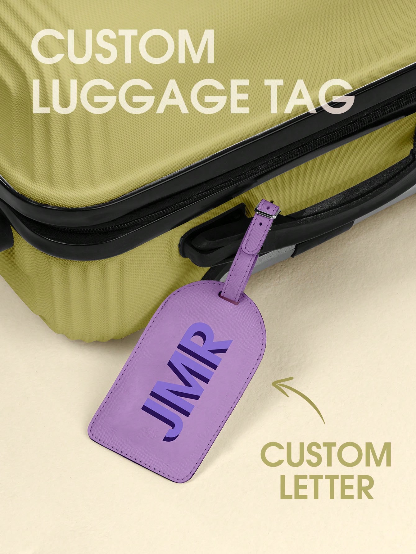 Travel Accessories Name - Etiqueta de Equipaje Personalizada con Iniciales,