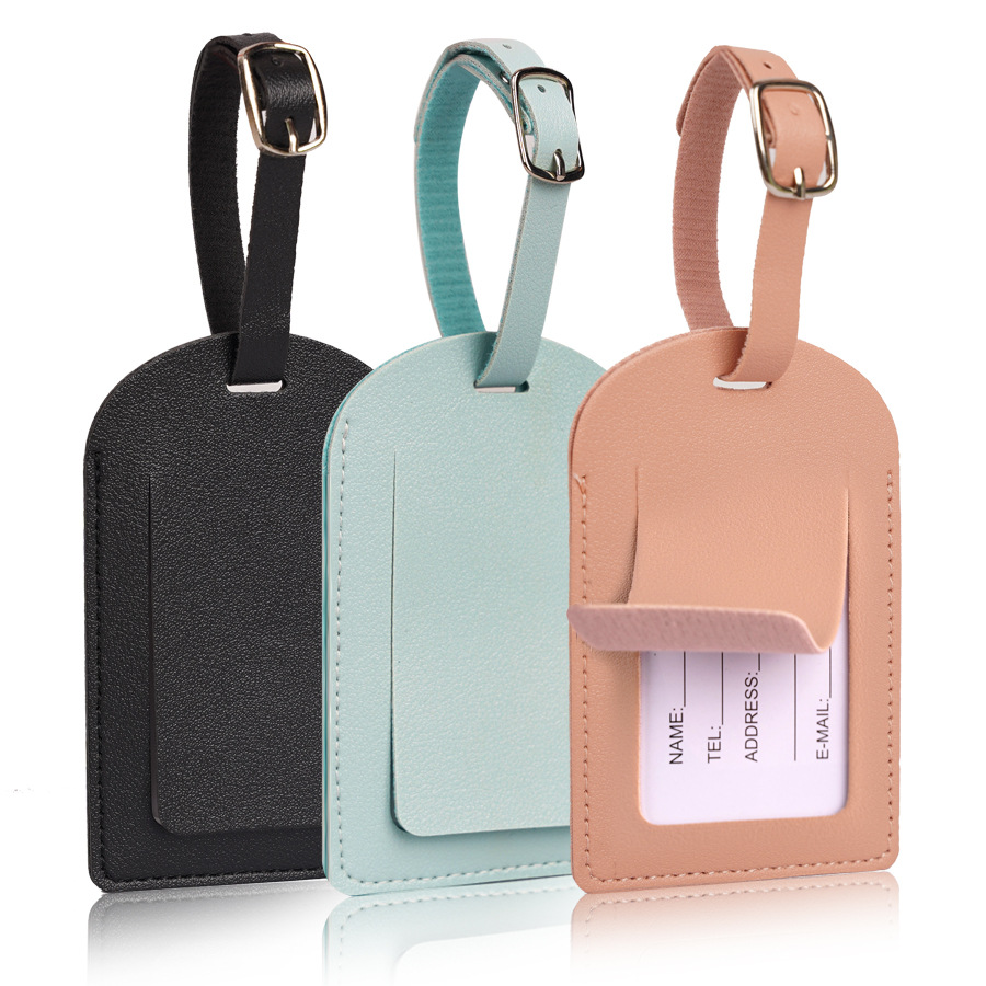 Travel Accessories Kit For Men - Etiquetas de equipaje de cuero PU