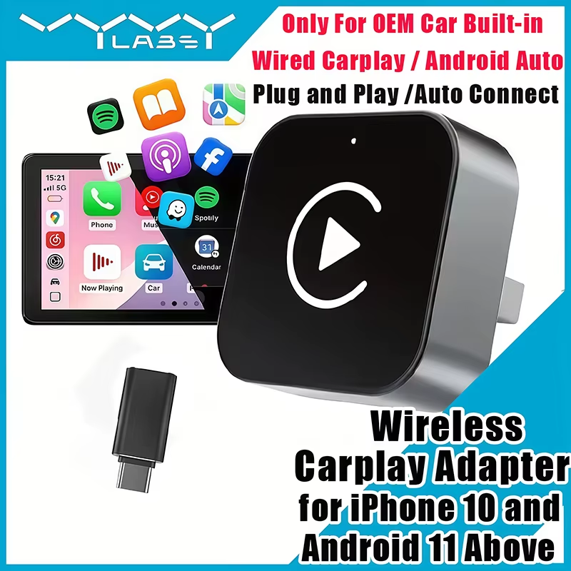 Travel Plug Type C - Adaptador Inalámbrico CarPlay 2 en 1,
