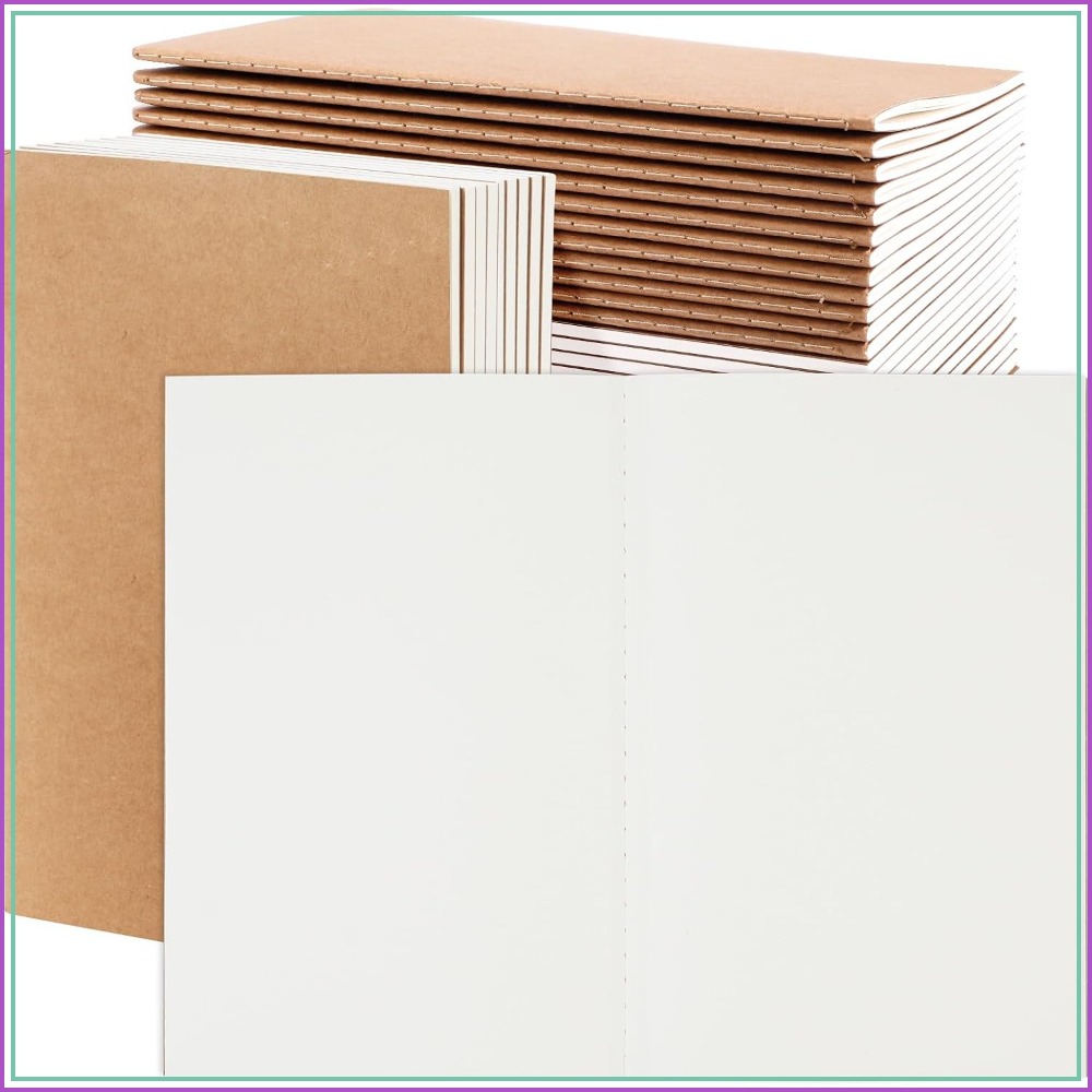 Travel Notebook Journal - Paquete de 24 Cuadernos Kraft A5