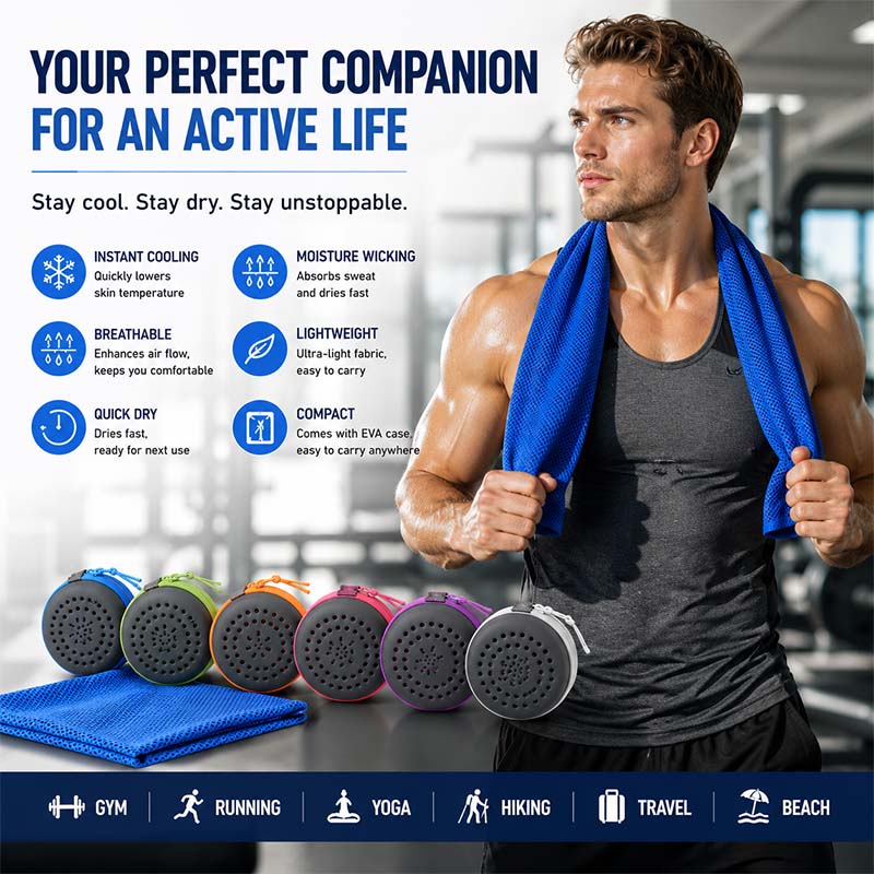 Travel Towel Quick Dry - Toalla de Enfriamiento Instantáneo con Estuche