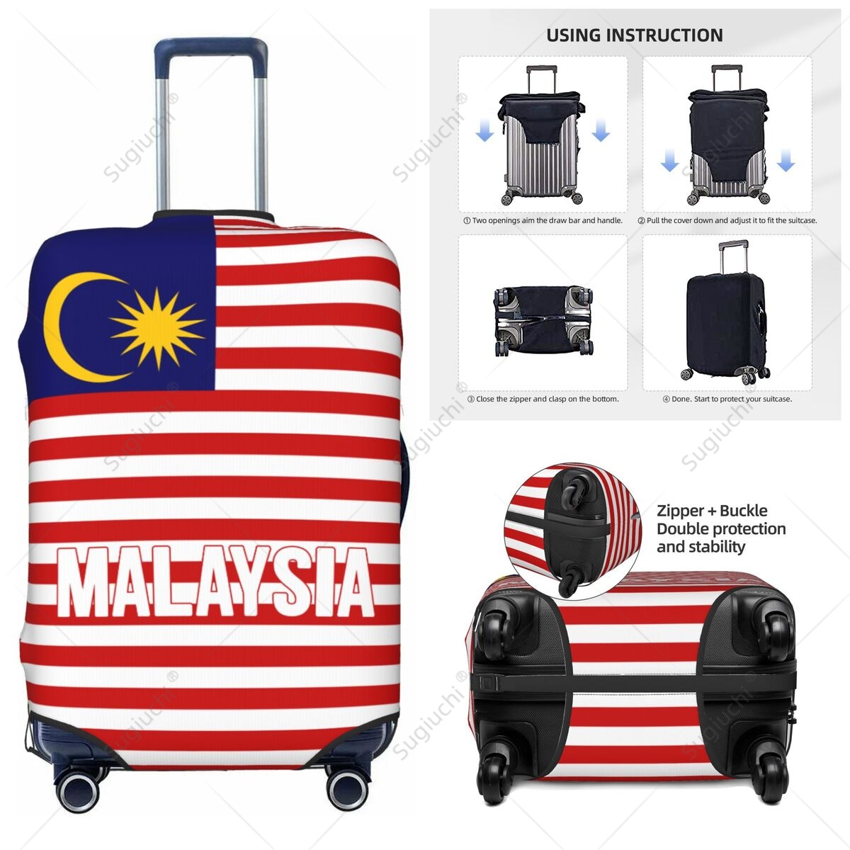 Travel Accessories Malaysia - Funda de equipaje con bandera de