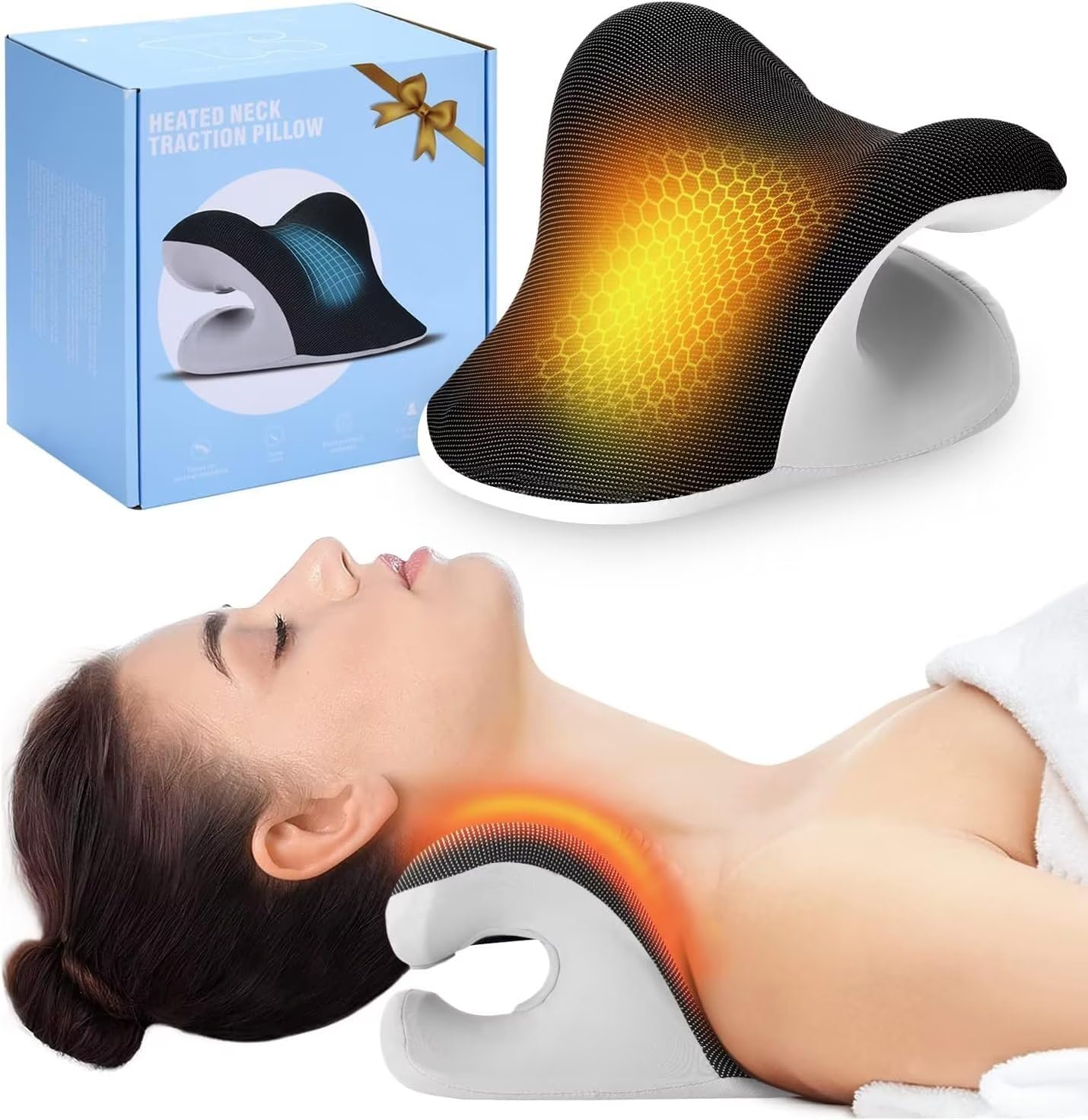 Neck Pillow Memory Foam - Almohada Terapéutica Térmica para Estiramiento de