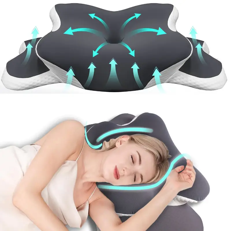 Neck Pillow Memory Foam - Almohada ergonómica de espuma viscoelástica con