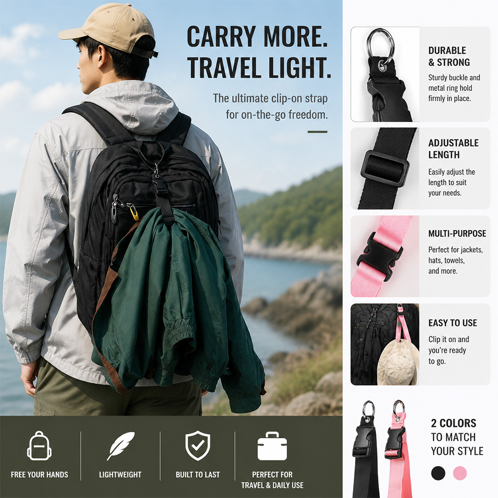 Travel Accessories Kit For Men - Correa de equipaje antirrobo portátil, hebilla