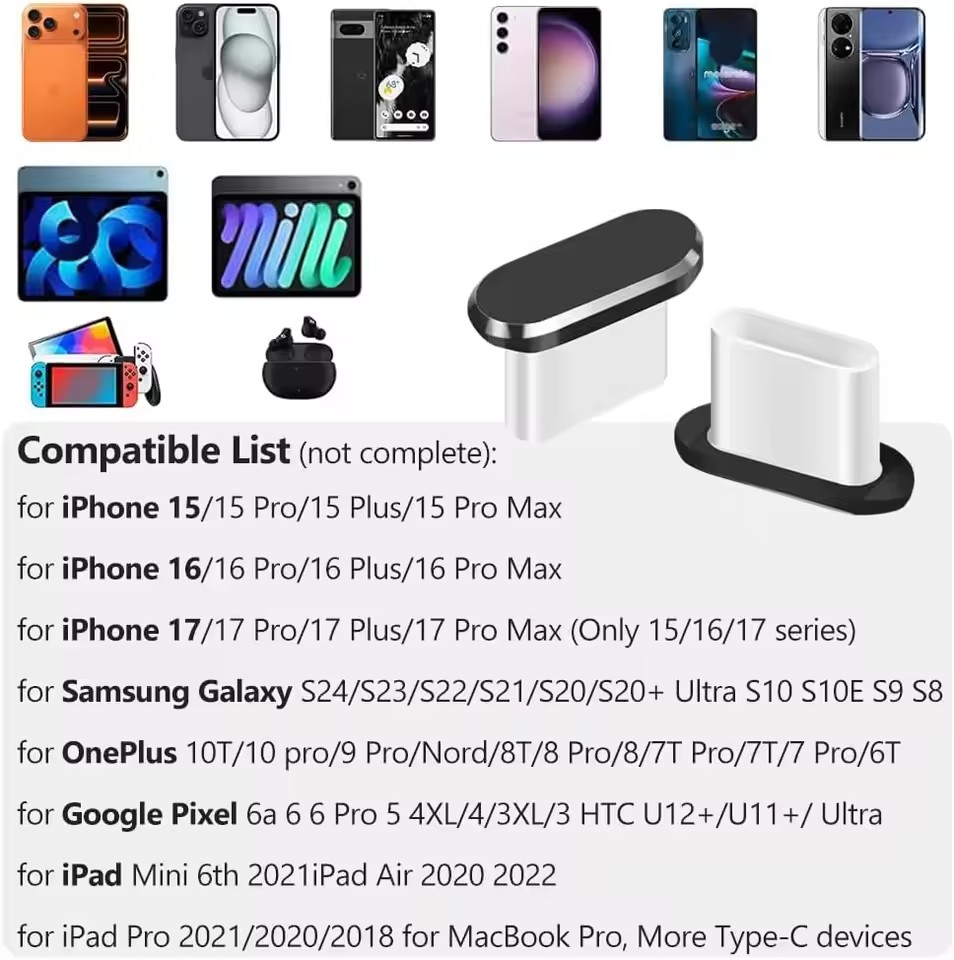 4 tapones antipolvo USB C con  - Travel Plug Type C reseña y precio
