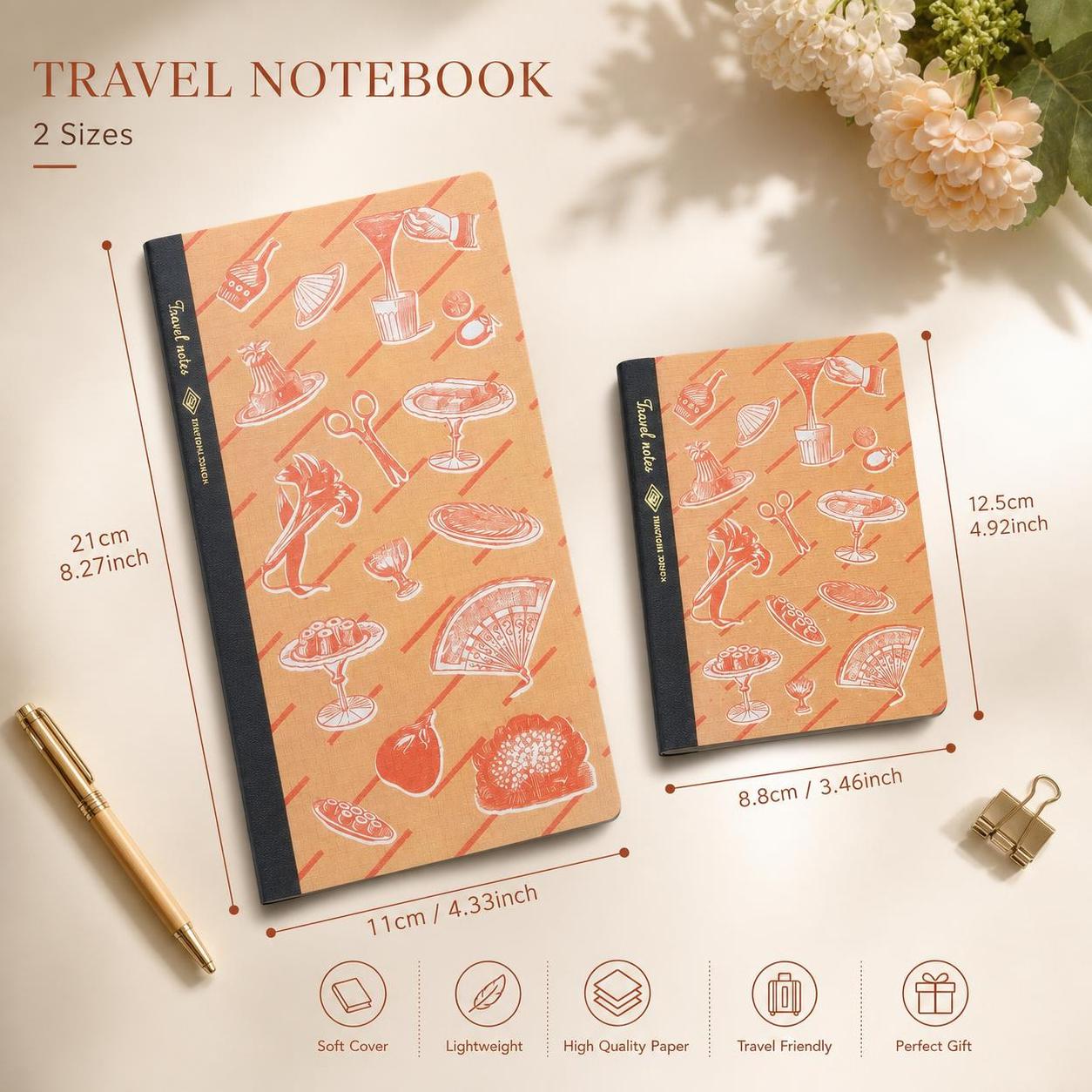 Cuaderno de Viajero Retro, Pág - Travel Notebook Journal reseña y precio