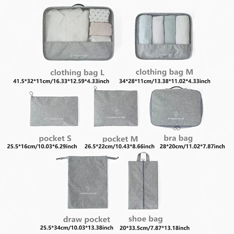 Juego de 7 cubos organizadores - Travel Accessories Kit For Men reseña y precio
