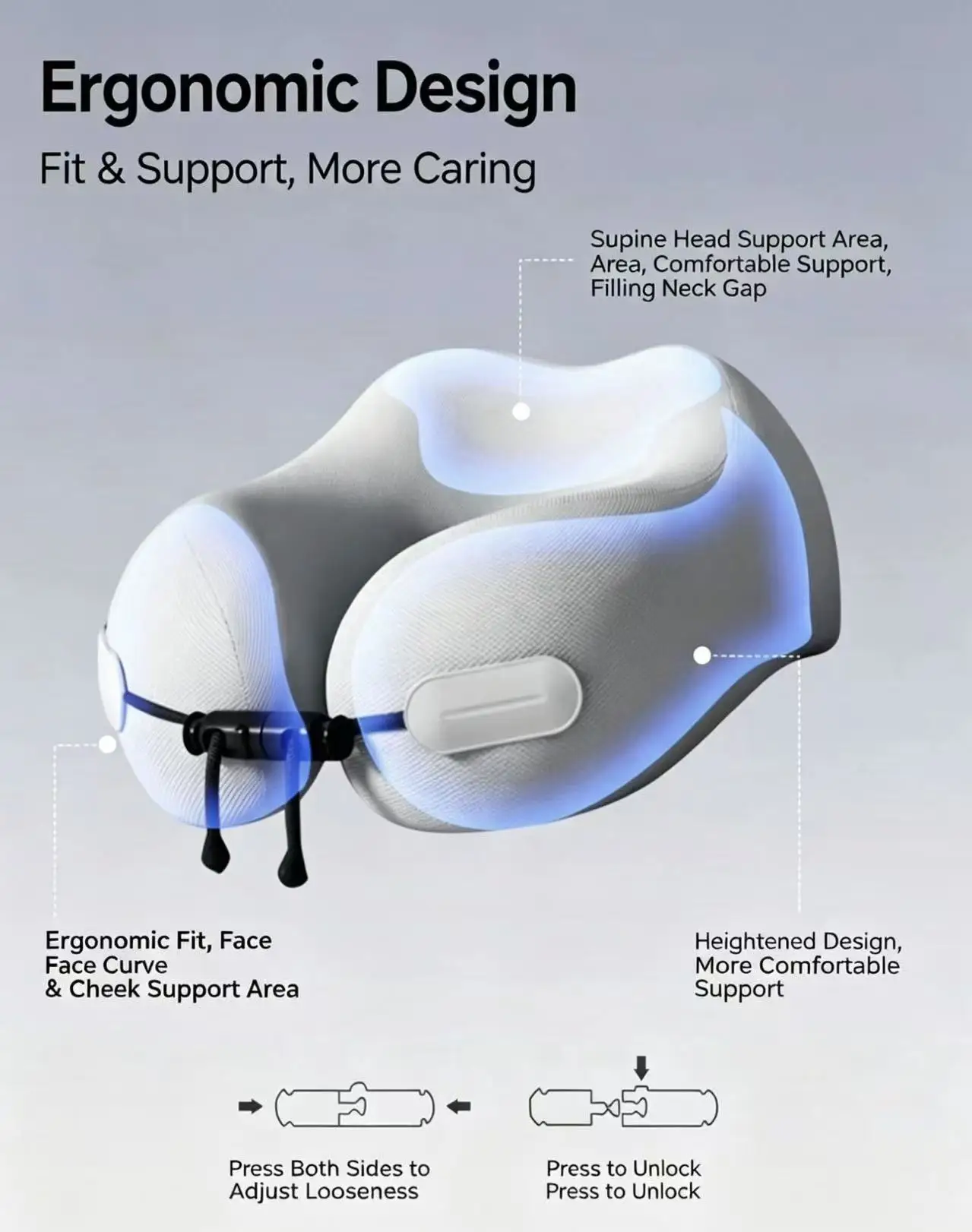Almohada de Viaje en Forma de  - Neck Pillow Memory Foam reseña y precio