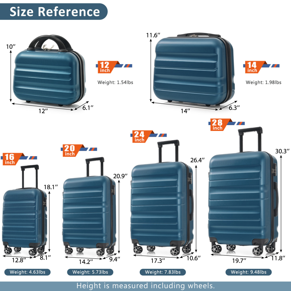 Juego de 6 Maletas Rígidas de  - Luggage Wheel Replacement reseña y precio