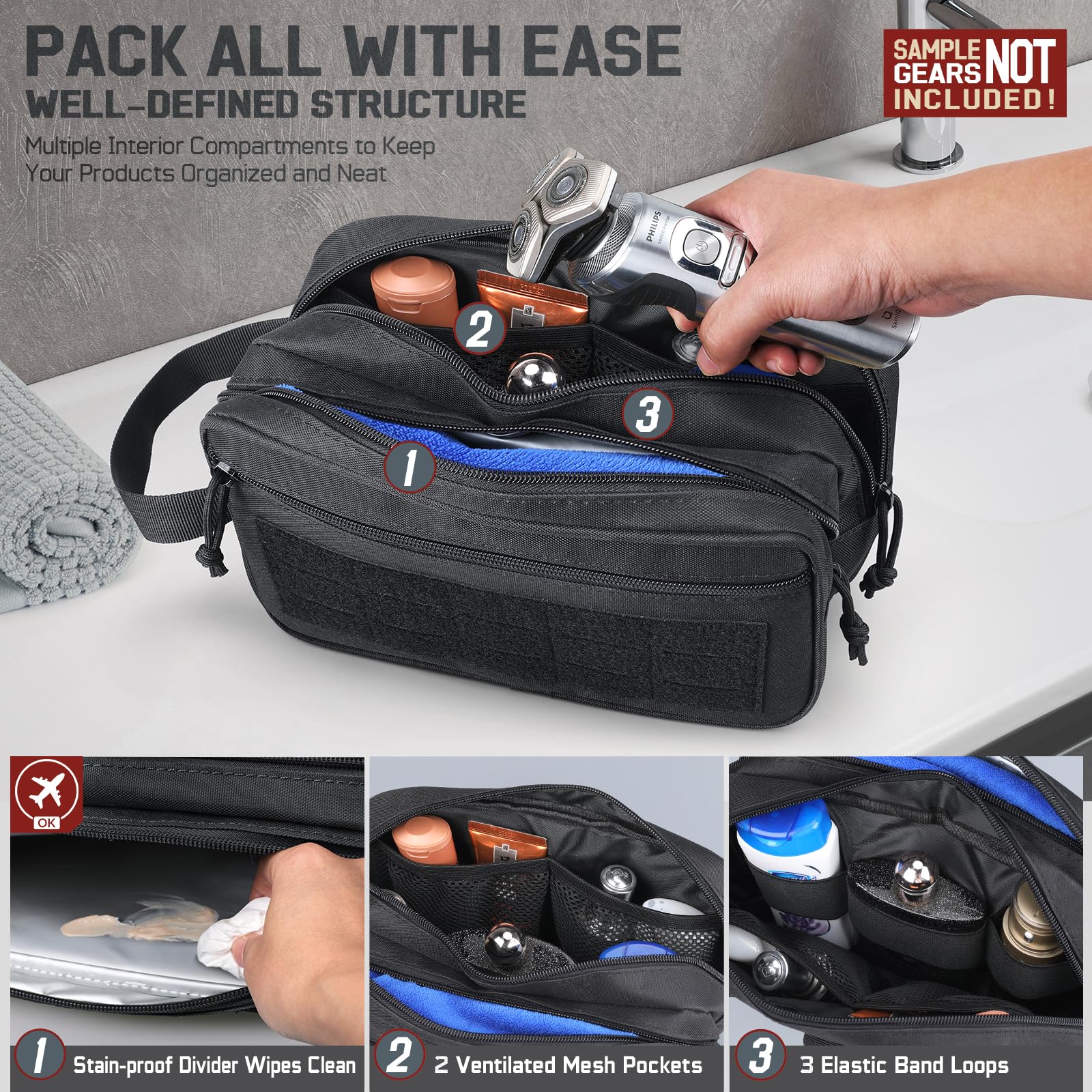 Bolsa de aseo táctica para hom - Travel Accessories Kit For Men reseña y precio
